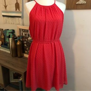 Elle High Neck Sleeveless Coral Dress - Size XL